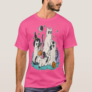 T-shirt Chats noirs en costume de fantômeMignonnes Salle f
