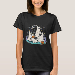 T-shirt Chats noirs en costume fantôme - Mignonnes femmes