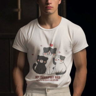 T-shirt Chats noirs et blancs sont thérapeutes avec des wh