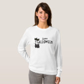 T-shirt Chats noirs Halloween heureux (Devant entier)