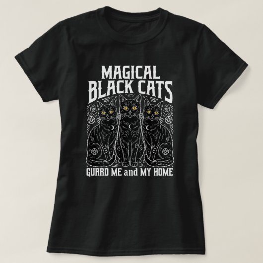 T-shirt Chats noirs magiques (Design devant)
