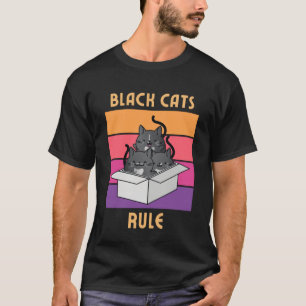 T-shirt Chats noirs Règle Cute Tuxedo Chats en boîte Myst 