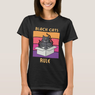 T-shirt Chats noirs règnent  Mignons chats smoking en boît