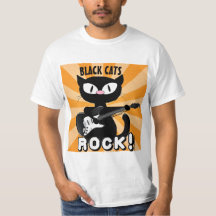 CHATS NOIRS ROCK! Guitare de jeu de chats de caric