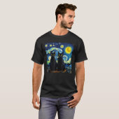 T-shirt Chats noirs Starry Night Vincent van Gogh (Devant entier)
