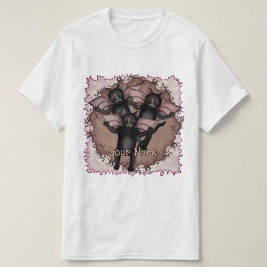 T-shirt Chats Noirs Volants (Design devant)