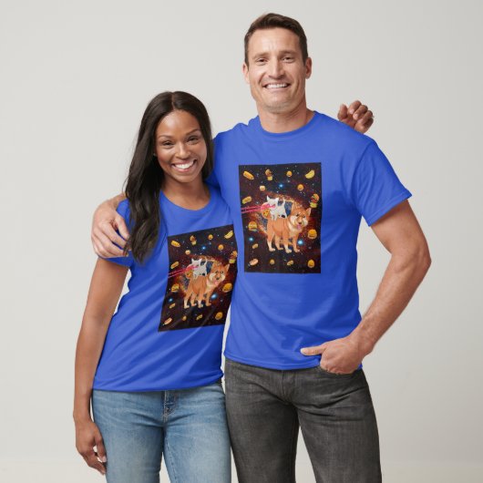 T-shirt Chats Oeil Laser Dans L'Espace Chat Chien Manger P (Unisexe)