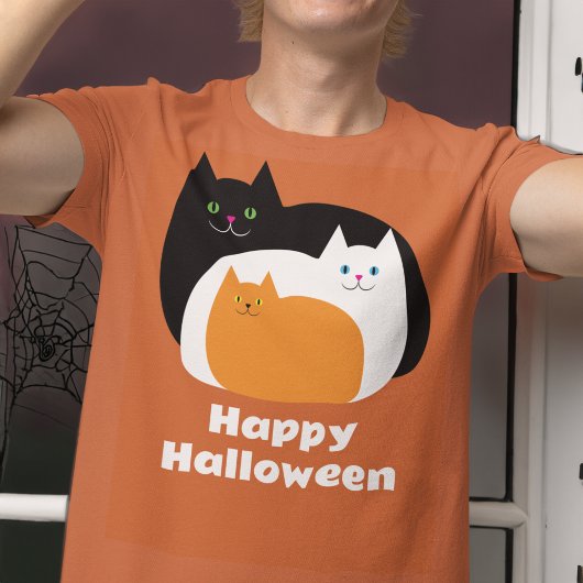 T-shirt Chats orange d'Halloween