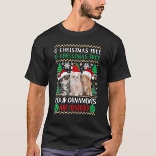 T-shirt Chats Ornements de Noël Pyjama Famille Corresponda