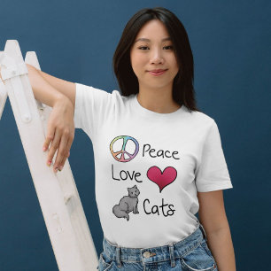 T-shirt Chats Peace Love