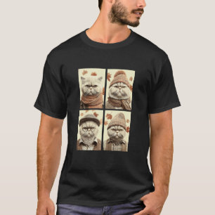 T-shirt Chats persans mignons feuilles d'automne Félin ani