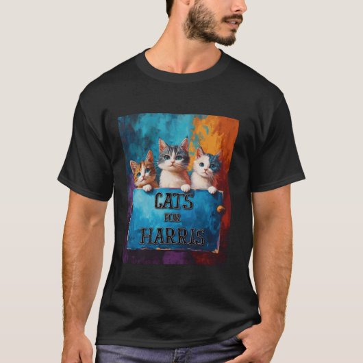 T-shirt Chats pour Harris Cute Kitten Campagne Support Art (Devant)