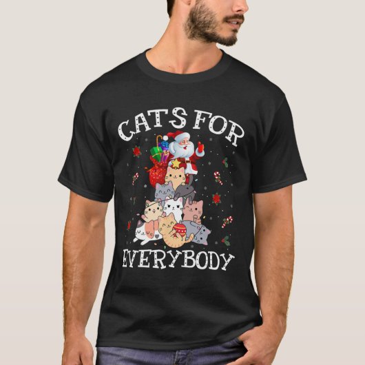 T-shirt Chats Pour Tous Noël Chat Fun Père Noël Xmas Pa (Devant)
