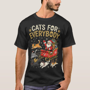 T-shirt Chats pour tout le monde Noël Chapeau de Père Noël