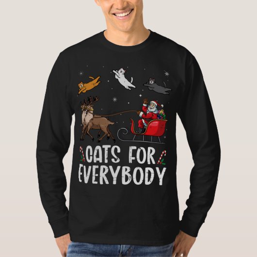 T-shirt Chats pour tout le monde Noël Chat Funny Noël Père (Devant)