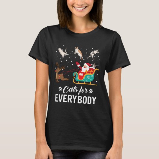 T-shirt Chats pour tout le monde Noël Chat Funny Noël Père (Devant)