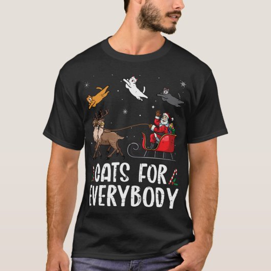 T-shirt Chats pour tout le monde Noël Chat Funny Noël Père (Devant)