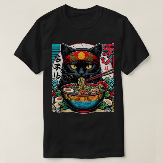 T-shirt Chats Ra Noodle japonais Anime Kawaii Chat (Design devant)