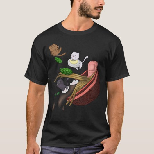 T-shirt chats ramen (Devant)