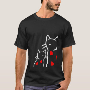 T-shirt Chats Rétro à Coeur Chatsons Coeurs Chat 80s 90s S