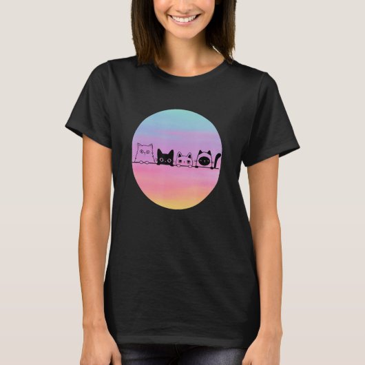 T-shirt Chats Retro Chat Regards Chat (Devant)