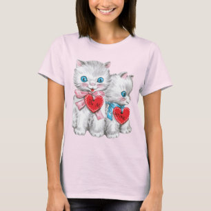T-shirt Chats Rétro de la Saint-Valentin, Chatons Vintage