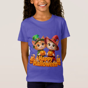 T-Shirt Chats roux mignons avec chapeaux de sorcière citro
