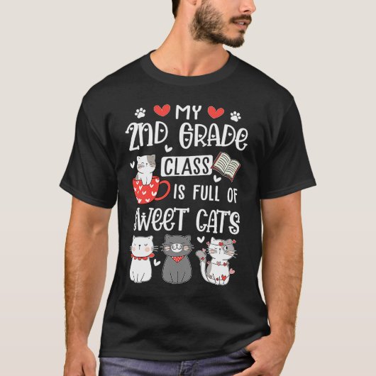 T-shirt Chats Saint-Valentin Enseignant Enseignants 2e ann (Devant)