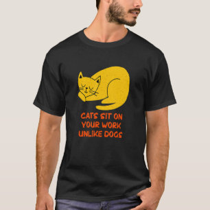 T-shirt Chats S'assoient sur Votre Travail Maman Chat WFH