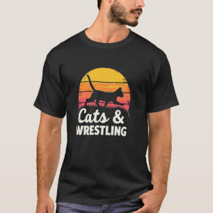 T-shirt Chats & silhouette ludique de lutte