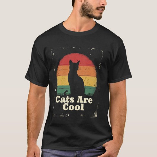 T-shirt Chats Sont Cool Chat Rétro (Devant)