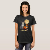 T-shirt Chats sous une lune dorée (Devant entier)