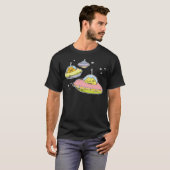 T-shirt Chats Space Chats Chats Dans L'Espace Bleu Trans (Devant entier)