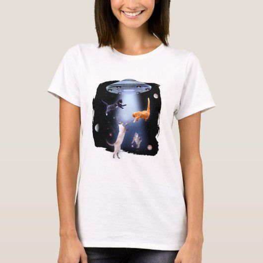 T-shirt Chats spatiaux UFO (Devant)