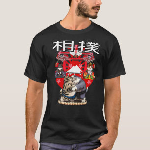T-shirt Chats Sumo Lutteurs Culture Japonaise Vintage Sumo