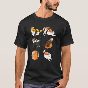 T-shirt Chats Sushi Cuisine Japonaise Asiatique Poisson Sa