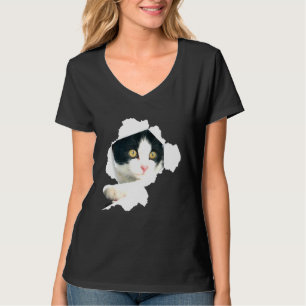 T-shirt Chats Tuxedo Chats Chats Tissu Tordu Kitten