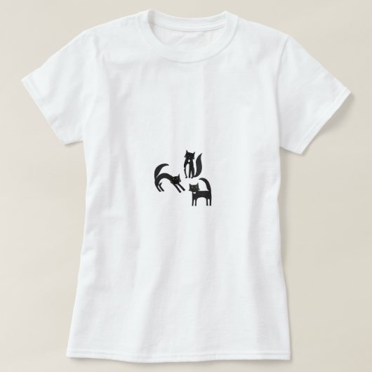 T-shirt Chats Tuxedo noirs et blancs (Design devant)