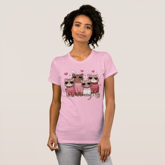T-shirt Chats Valentine (Devant entier)