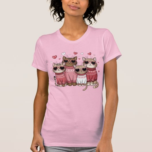 T-shirt Chats Valentine (Devant)