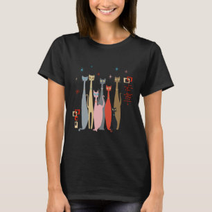 T-shirt Chats Vintages du milieu du siècle moderne Look le