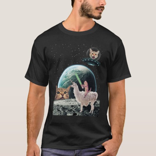 T-shirt Chats War Chat Dans L'Espace Ridge Llama Kitten Ch (Devant)
