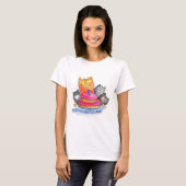 T-shirt Chats Whimsical avec gâteau d'anniversaire (Devant entier)