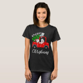 T-shirt Chats xmas Chemise Arbre sur Camion Rouge Chat Noë (Devant entier)