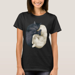 T-shirt chats yin yang 2