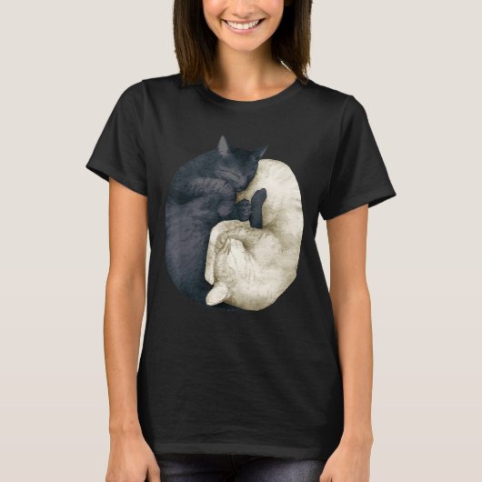 T-shirt chats yin yang 2 (Devant)