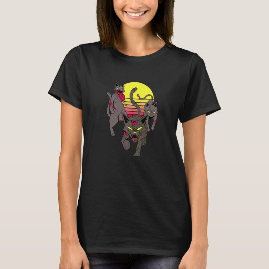 T-shirt Chats zombies en colère (Devant)