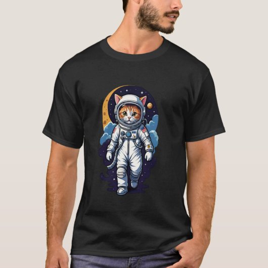 T-shirt Chatstronaute (#09) chat astronaute dans l'espace (Devant)