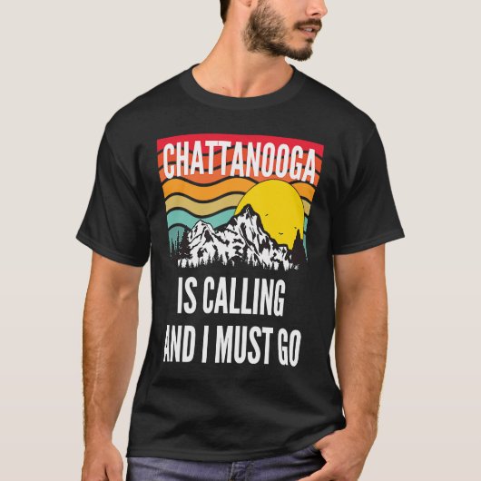 T-shirt Chattanooga Is Calling And I Must Go, Wavy Sunset  (Devant)