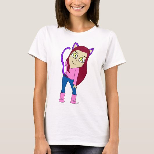 T-shirt chatte chibi (Devant)